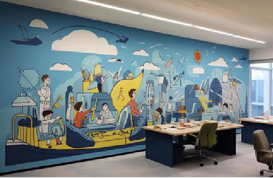 沁阳办公室墙绘的特点。